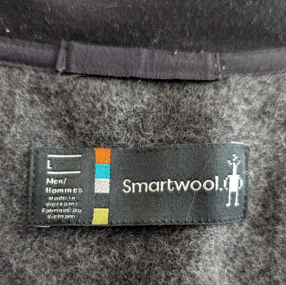 Smartwool Dark Grey Wool Blend Vest Chest & Side Zippered Pockets - L - Picture 2 of 16